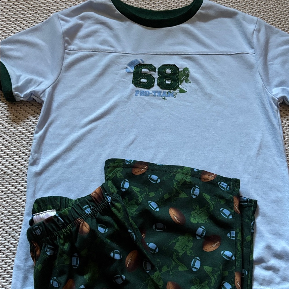 Pajamas boys new size 7/8 polyester Greendog Football Pro-Team